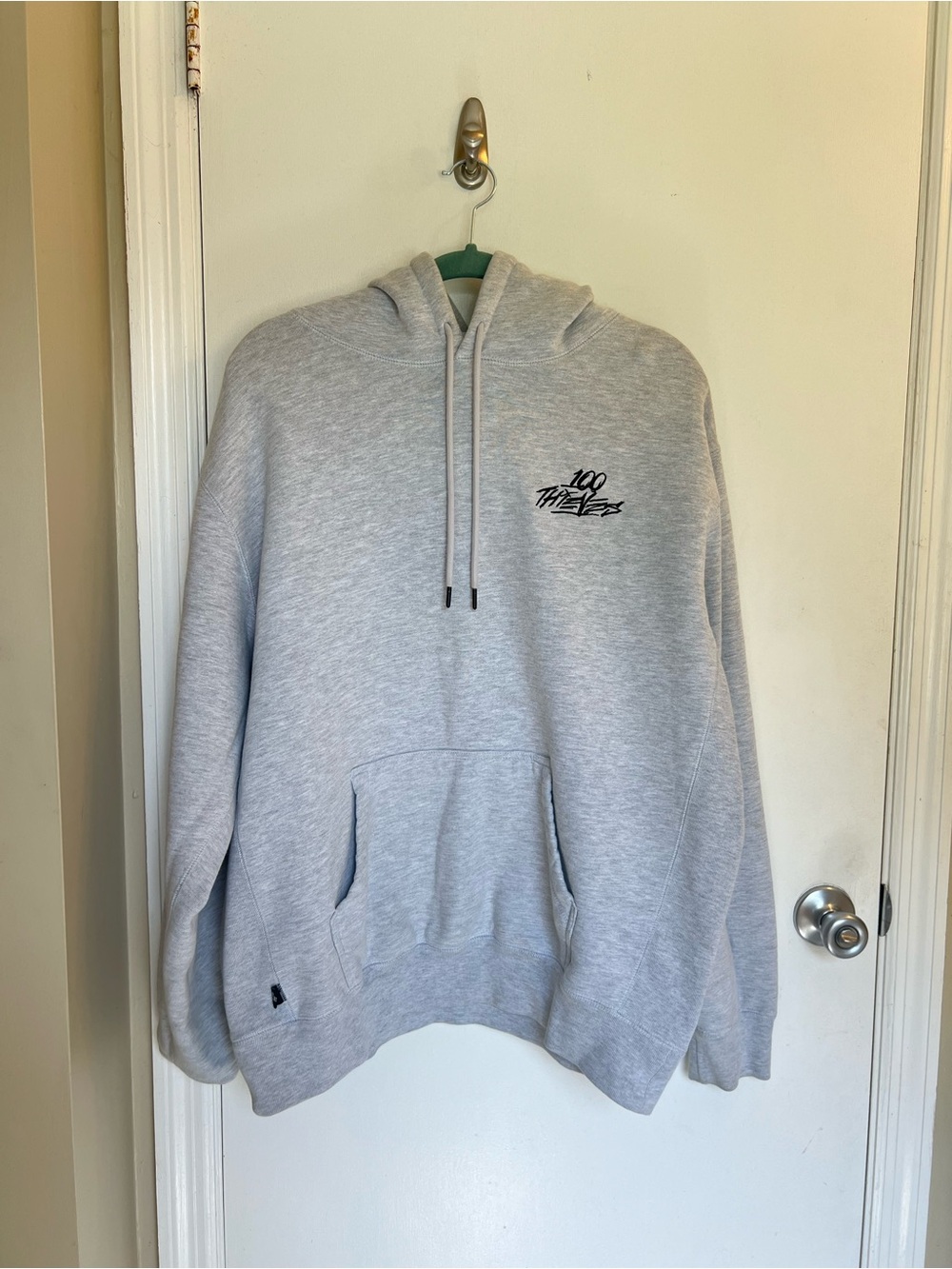 100 Thieves Men's Heather Grey Pullover Hoodie - Size XL